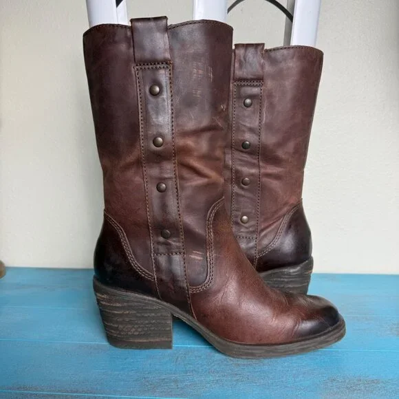 Born Borman Women's Distressed Leather Boots in Brown/Rust Size 7 - Picture 5 of 9
